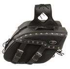 Milwaukee Leather Medium Zip-Off Studded PVC Slanted Throw Over Saddlebag - N/A