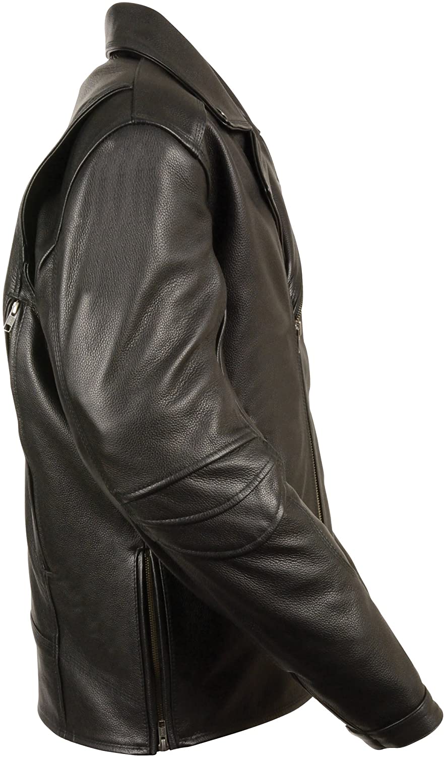 Milwaukee Leather MLM1515 Men's 'Triple Stitch' Beltless Black Leather Moto Jacket