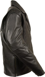 Milwaukee Leather MLM1515 Men's 'Triple Stitch' Beltless Black Leather Moto Jacket