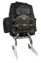 Milwaukee Leather SH682-Black Medium Motorcycle Textile Sissy Bar Travel Bag