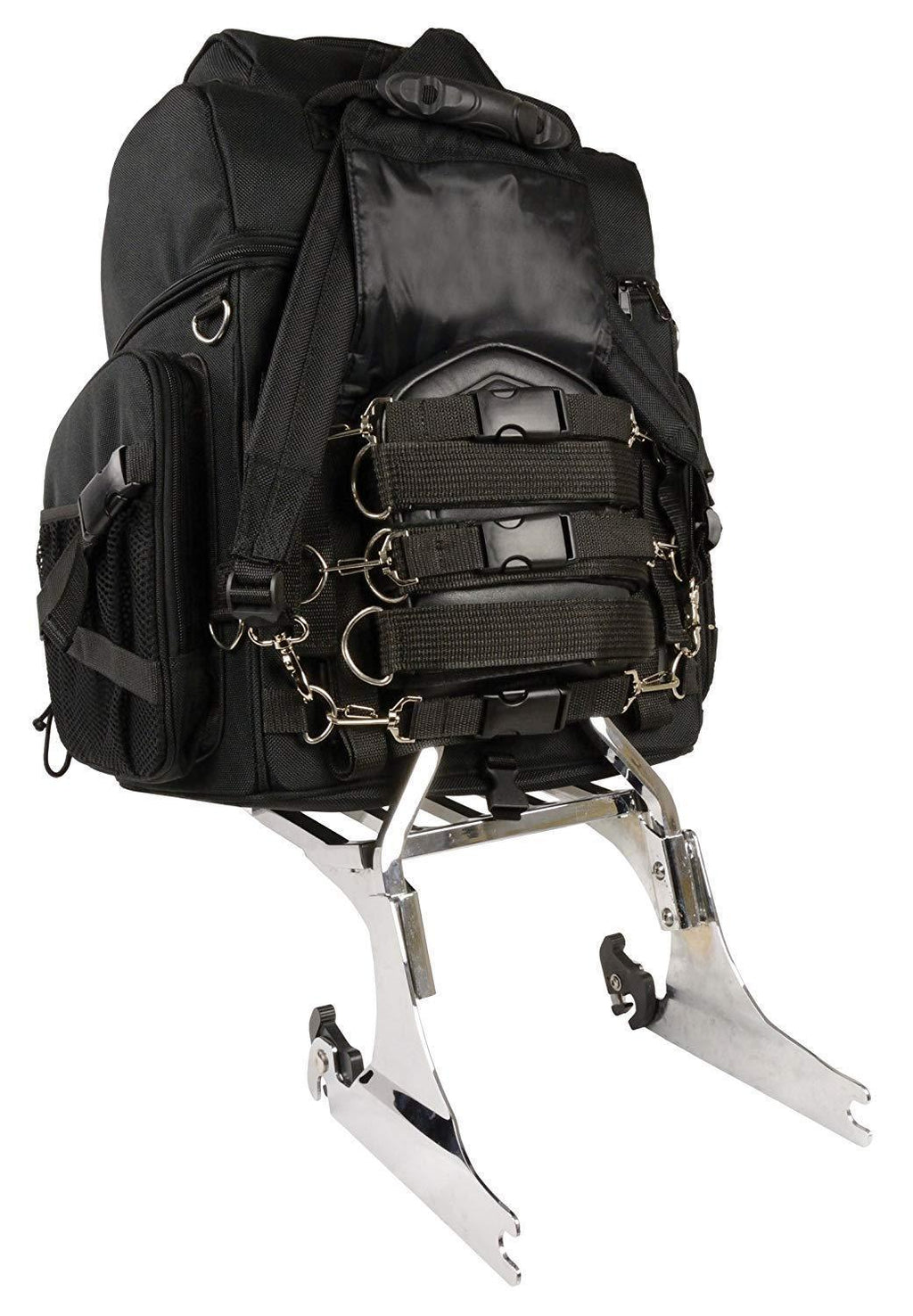 Milwaukee Leather X-689-Bag Large Textile Black Waterproof Touring Motorcycle Bar Back Pack - Black