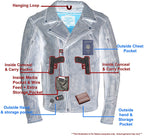 Milwaukee Leather MLM1515 Men's 'Triple Stitch' Beltless Black Leather Moto Jacket