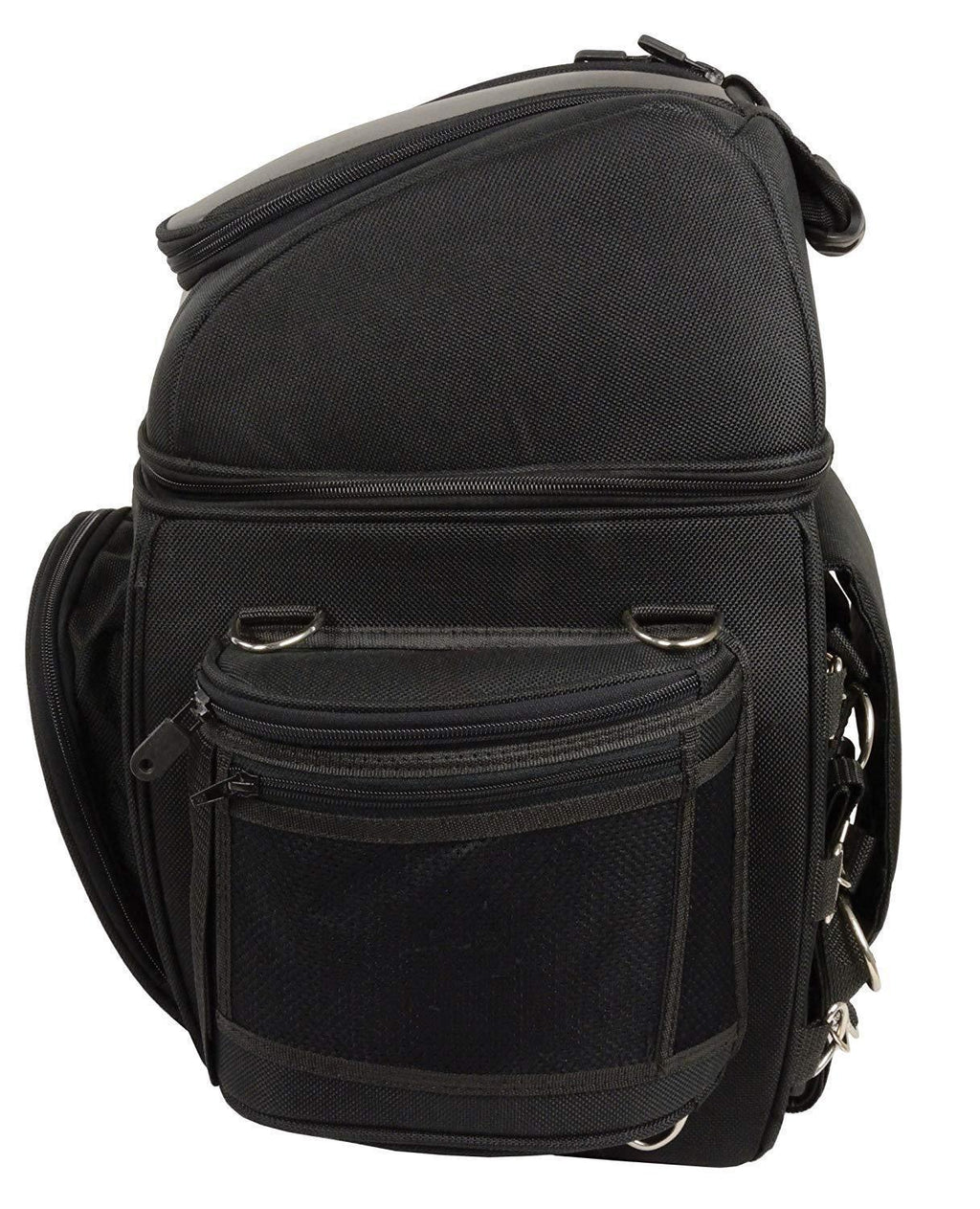 Milwaukee Leather SH682-Black Medium Motorcycle Textile Sissy Bar Travel Bag