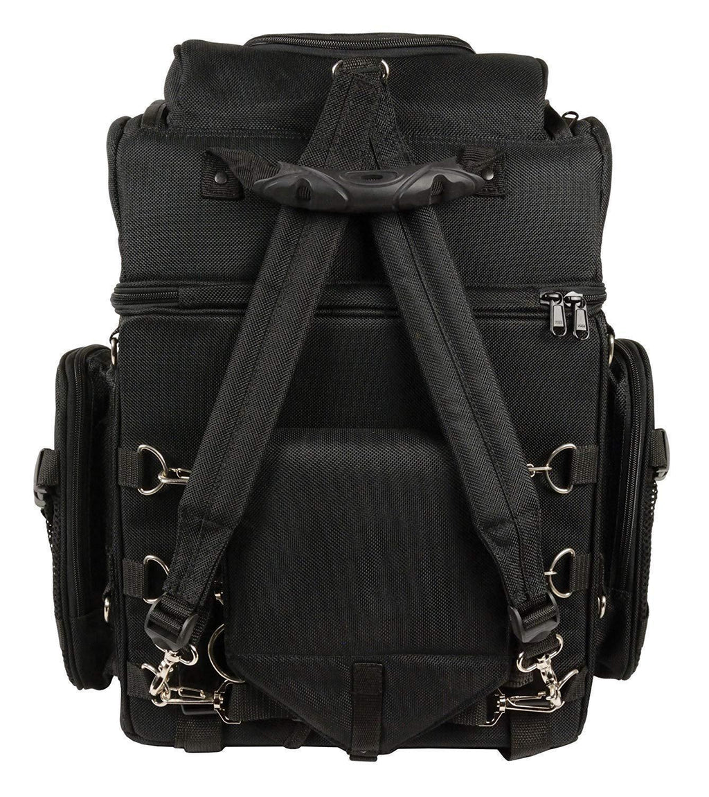 Milwaukee Leather X-689-Bag Large Textile Black Waterproof Touring Motorcycle Bar Back Pack - Black