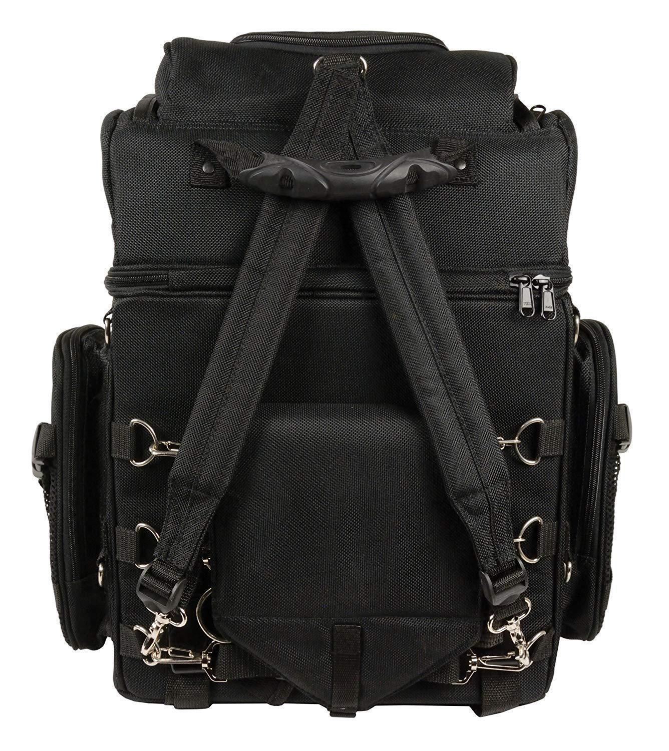 Milwaukee Leather X-689-Bag Large Textile Black Waterproof Touring Motorcycle Bar Back Pack - Black