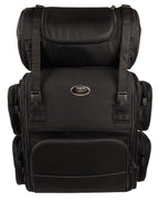 X-680-Bag Motorcycle Large Textile Sissy Bar Travel Bag - Black