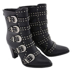 Milwaukee Performance MBL9428 Women's Black Buckle Up Boots with Studded Bling
