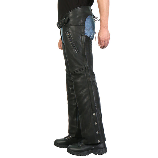 Hot Leathers 2 Pocket Mesh Lined Leather Chaps