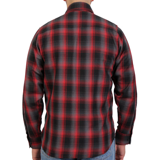 Hot Leathers FLM2017 Men's Red and Gray Long Sleeve Flannel Shirt