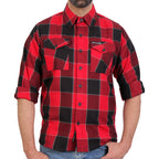 Hot Leathers FLM2019 Men's Red Black and Gray Long Sleeve Flannel