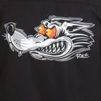 Hot Leathers FLM2115 Men's 'Black Race Wolf' Long Sleeve Flannel