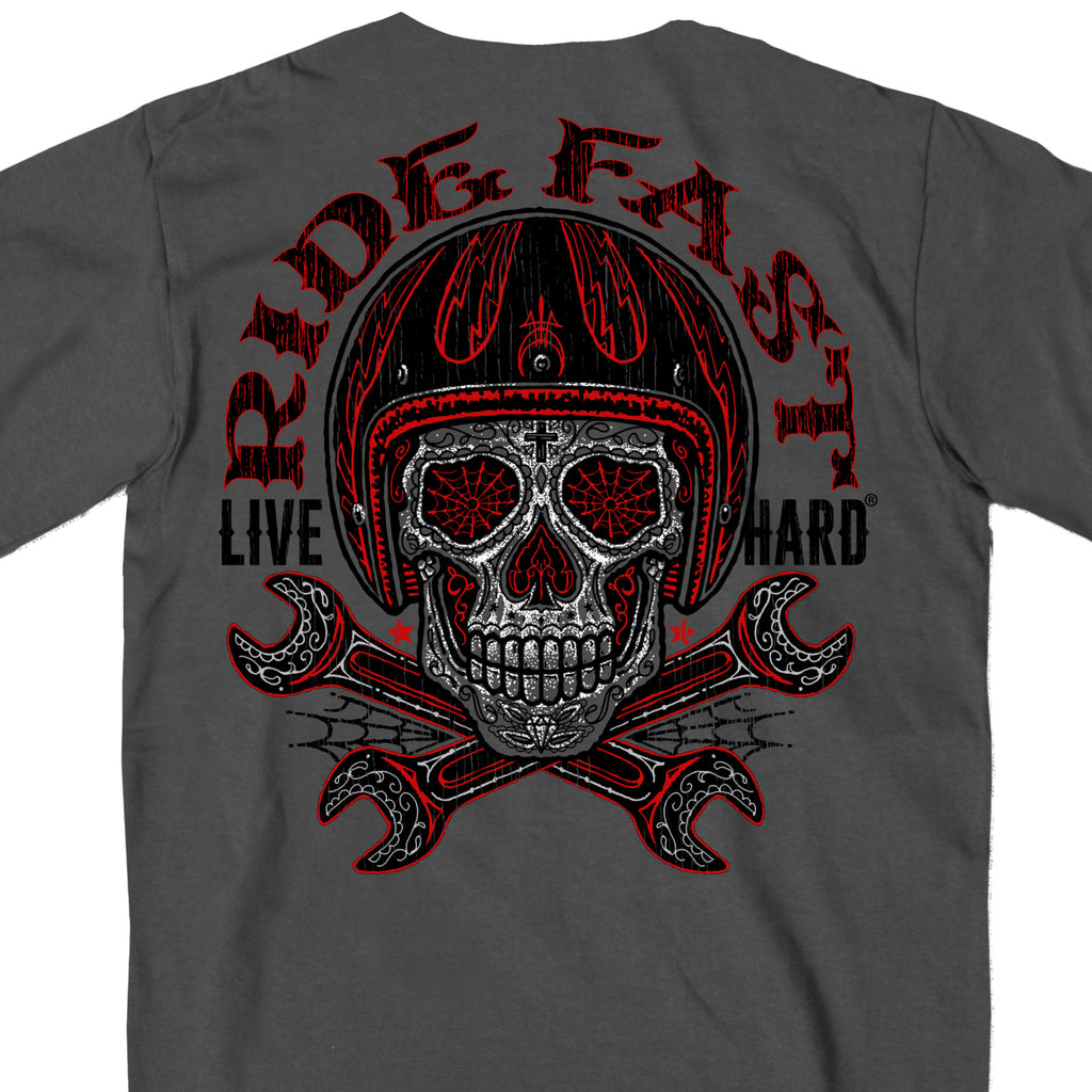 Hot Leathers GMD1480 Men's Sugar Wrenches Charcoal Short Sleeve T-Shirt