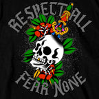 Hot Leathers Respect All Fear None Skull Tattoo T-Shirt
