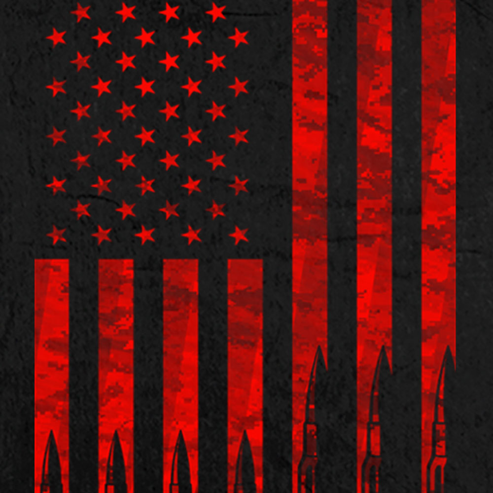 Hot Leathers GMD5430 Mens Black Flag Bullets Sleeveless Black Denim Shirt