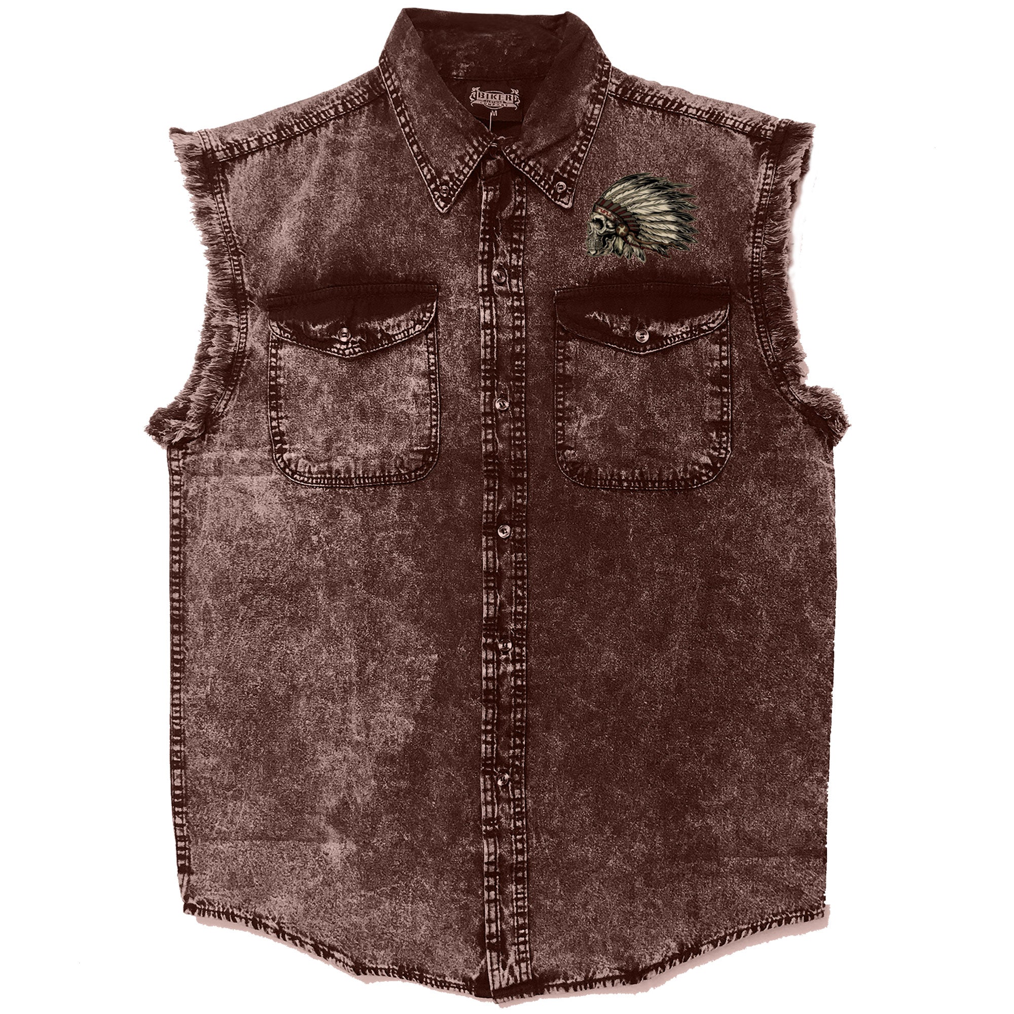 Hot Leathers Native Headdress Sleeveless Denim GMD5473