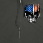 Hot Leathers Men’s Patriotic Skull Charcoal Zip Up Hoodie Sweatshirt GMZ4489