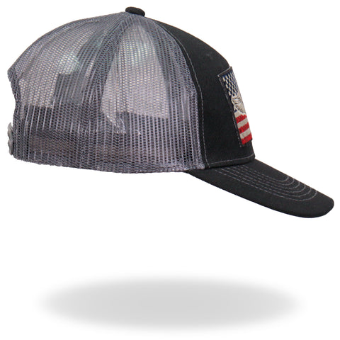 Hot Leathers GSH1031 Flying Wheel Flag Trucker Hat