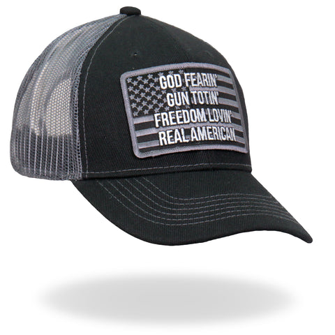 Hot Leathers GSH1032 God Fearing Gun Trucker Hat