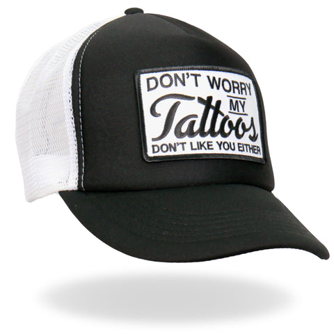 Hot Leathers GSH1035 Don't Worry Tattoo Trucker Hat