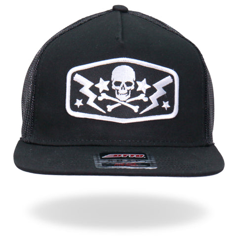 Hot Leathers GSH2018 Skull Bolts Snapback Hat