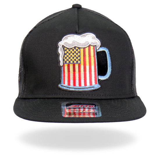 Hot Leathers GSH2021 Beer Mug Flag Snapback Adjustable Hat Adjustable Hat