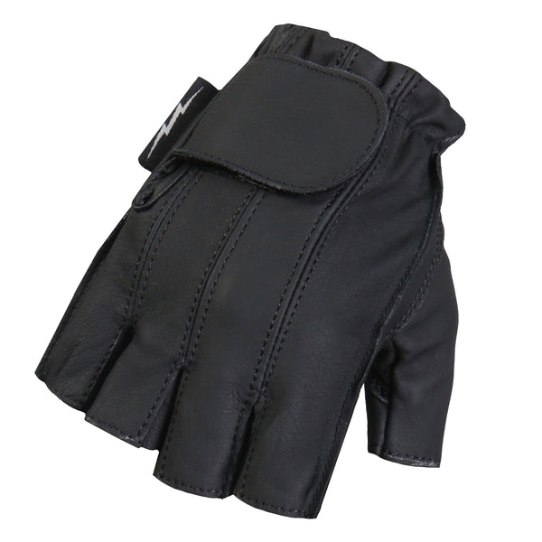 Matte Black Fingerless Motorcycle Gloves | Hot Leathers