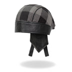 Hot Leathers Gray Buffalo Plaid Lightweight Headwrap HWH1110