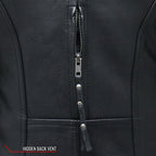 Hot Leathers JKL1032 Ladies Motorcycle Black Leather Biker Jacket with Vented Side Snaps