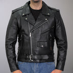 Hot Leathers JKM1002 Classic Men’s Motorcycle Leather Jacket with Zip Out Lining