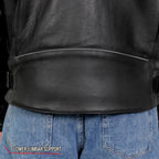 Hot Leathers JKM1021 Men's Black Leather Motorcycle Biker Carry and Conceal Vented Scooter Jacket