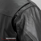 Hot Leathers JKM1022 Mens Motorcycle Leather Biker Jacket with Concealed Carry Pocket