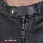 Hot Leathers JKM1027 Men’s Black ‘Carry and Conceal’ Leather Motorcycle Biker Jacket