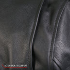Hot Leathers JKM2001 Men’s Black ‘Skull And Crossbones' Motorcycle Leather Biker Jacket