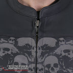 Hot Leathers JKM2002 Men’s Black Biker ‘Reflective Skull' Printed Leather Motorcycle Jacket with Concealed Carry Pockets