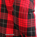 Hot Leathers JKM3201 Men's Motorcycle style Red and Black Reinforced Leather and Plaid Flannel Biker Shirt