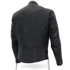 Hot Leathers JKM5002 Men's USA Made Vented Premium Leather Motorcycle Biker Jacket with Side Lace