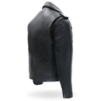 Hot Leathers JKM5009 Men's USA Made Black Premium Leather Classic Motorcycle Biker Jacket