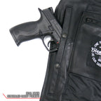 Hot Leathers JKM5009 Men's USA Made Black Premium Leather Classic Motorcycle Biker Jacket