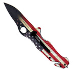 Hot Leathers Worn USA Flag Knife
