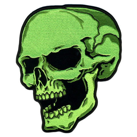 PATCH GREEN SKULL LEFT 4"