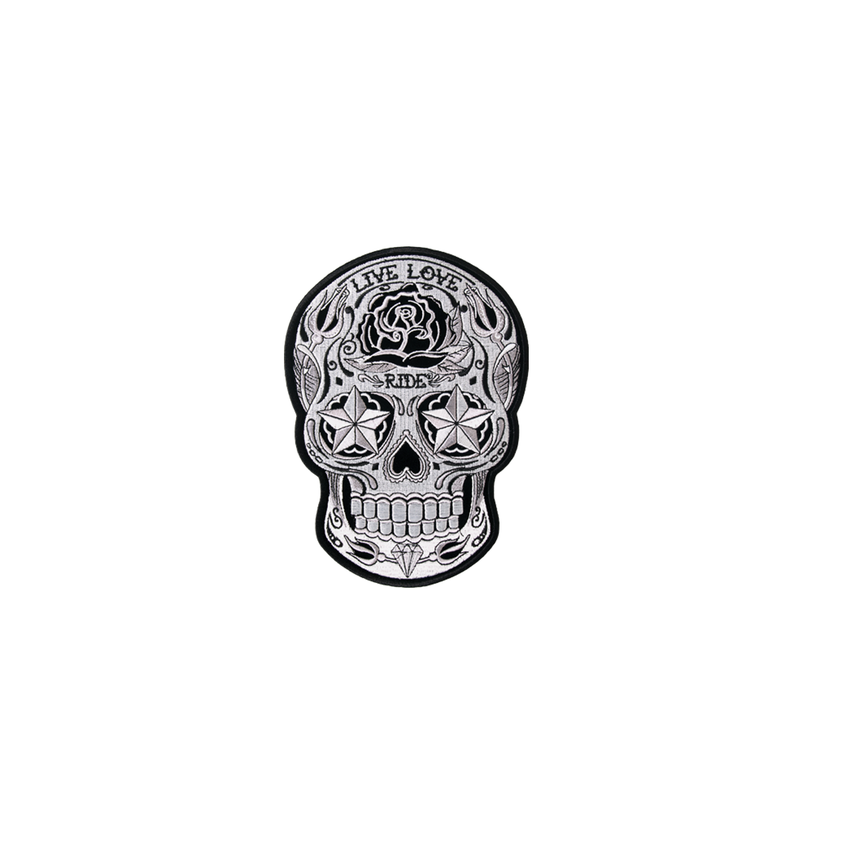 Hot Leathers Sugar Skull Embroidered Patch - 5" W x 8" H - Iron-On or Sew-On - PPA6197