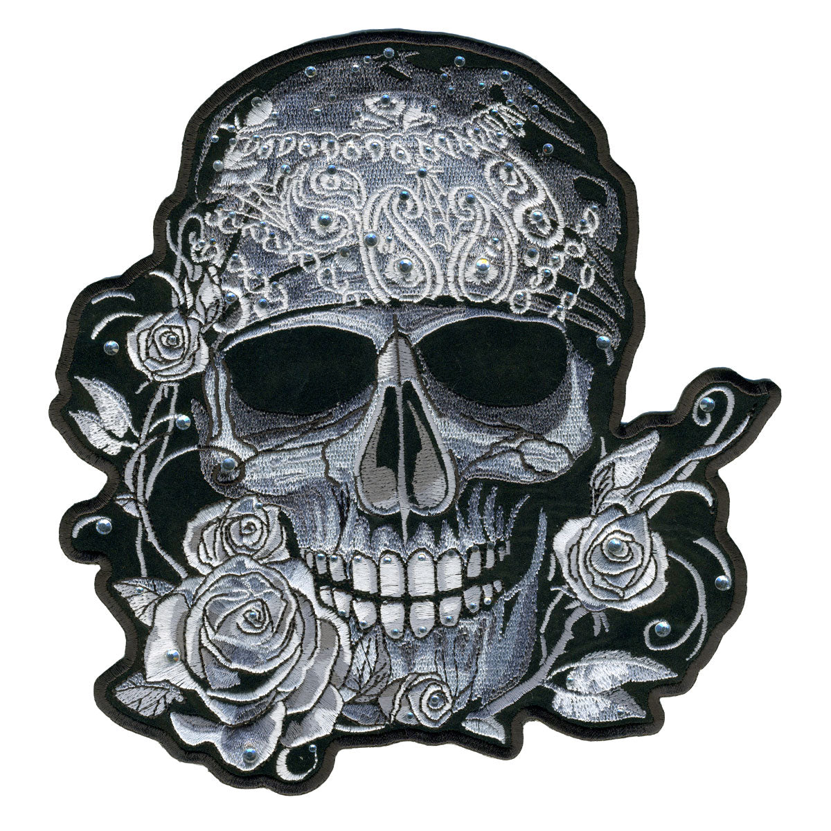 Hot Leathers PPC3215 Bandana Skull with Rhinestones 4" x 4" Patch