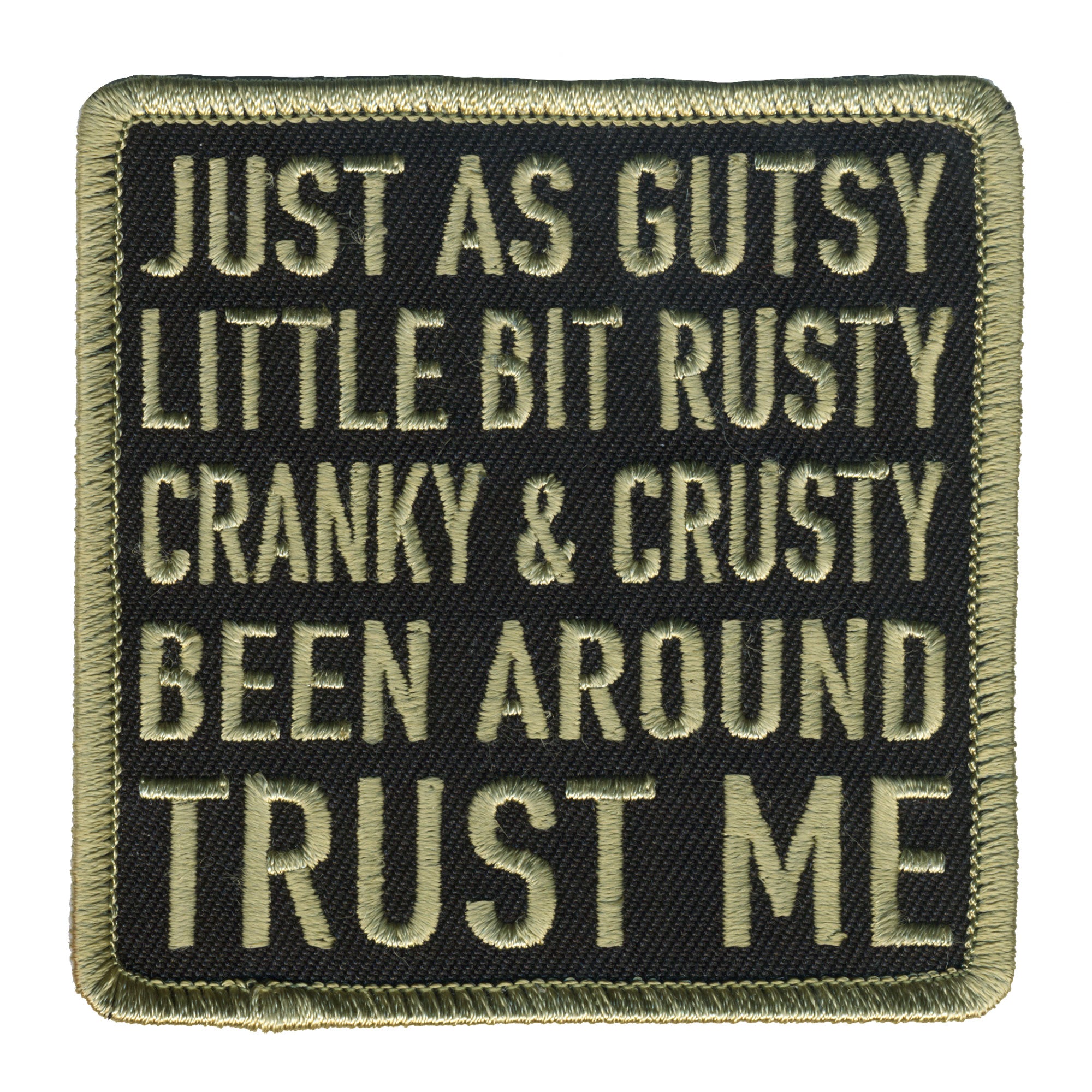 Hot Leathers Just As Gutsy Embroidered Patch - 3" x 3" - Iron-On or Sew-On - PPL9774