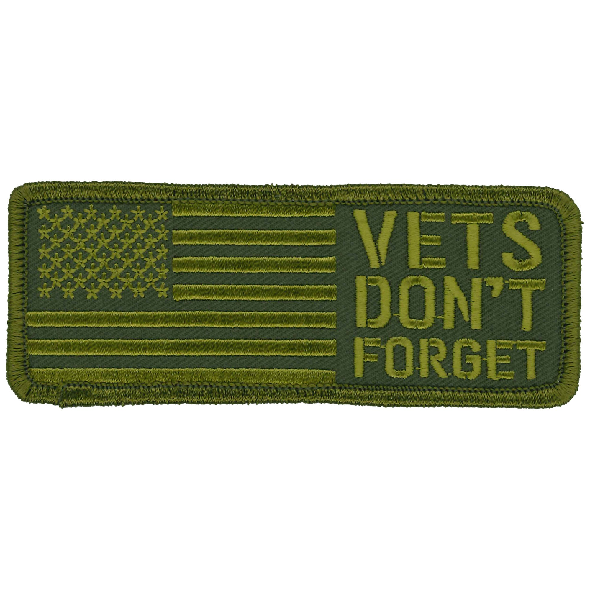 Hot Leathers Vets Don't Forget Embroidered Patch - 4" x 2" - Iron-On or Sew-On - PPL9901