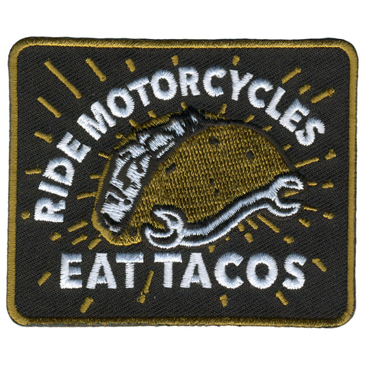 Hot Leathers Ride Motorcycles Eat Tacos Patch