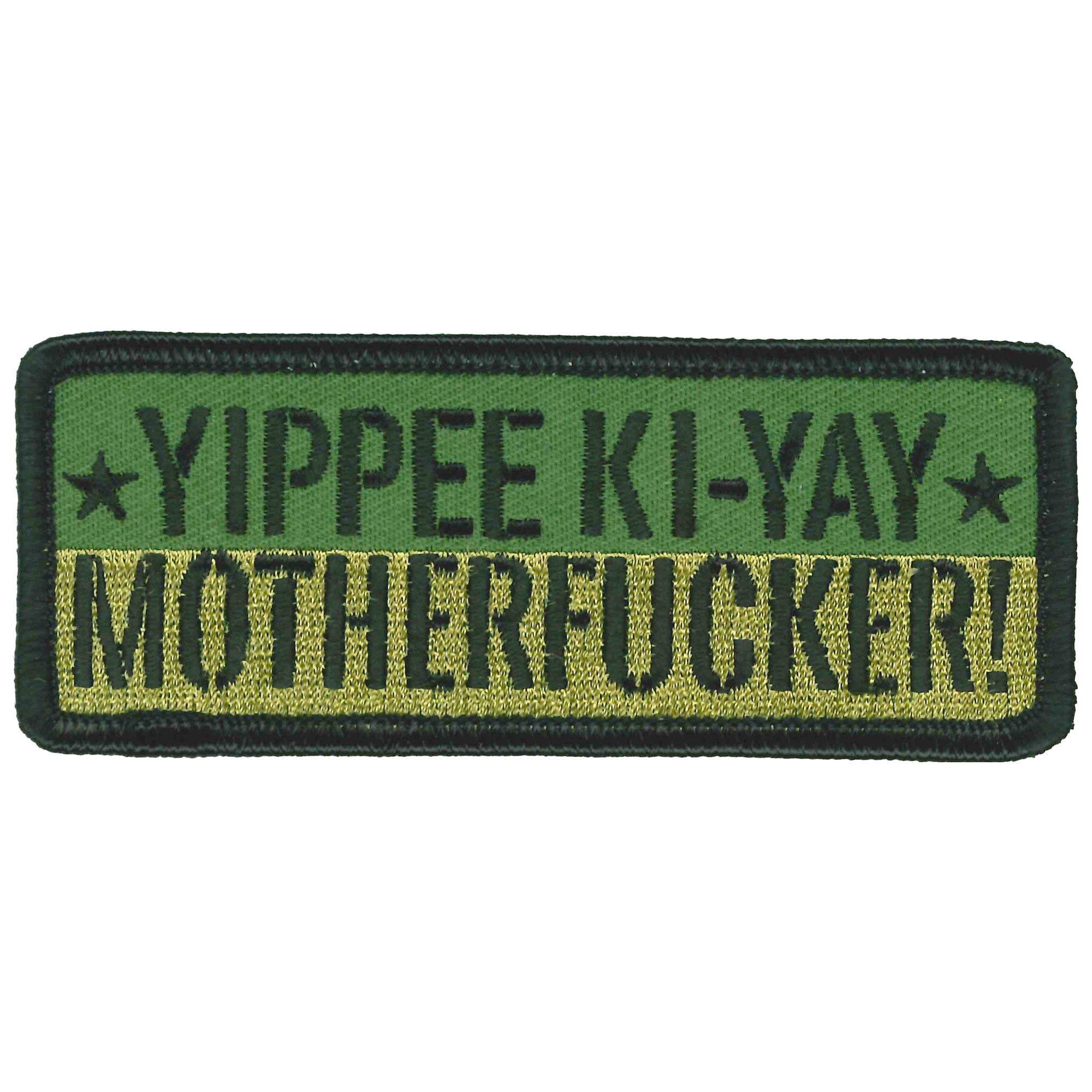 Hot Leathers Yippee Ki-yay Embroidered Patch - 4" x 2" - Iron-On or Sew-On - PPL9981