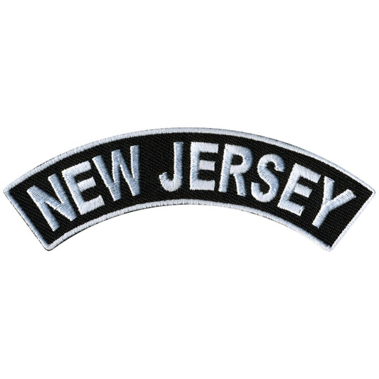 Hot Leathers New Jersey 4" X 1" Top Rocker Patch