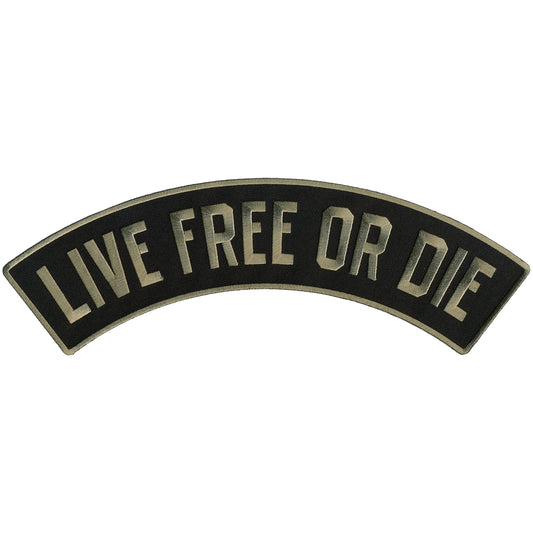 Hot Leathers Live Free Or Die 12” X 3” Top Rocker Patch