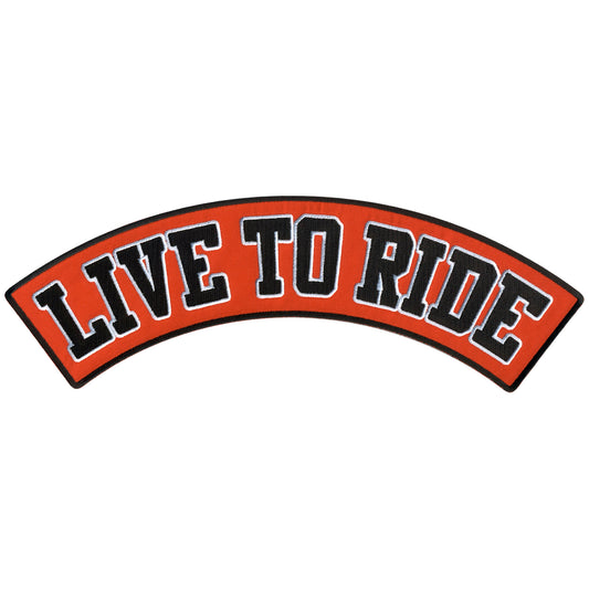 Hot Leathers Live To Ride 12” X 3” Top Rocker Patch