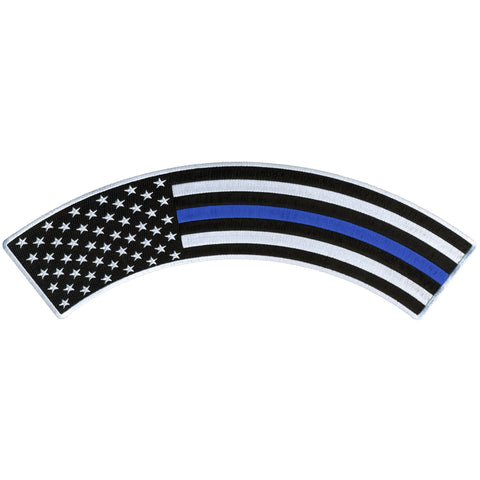 Hot Leathers Thin Blue Line 12” X 3” Top Rocker Patch